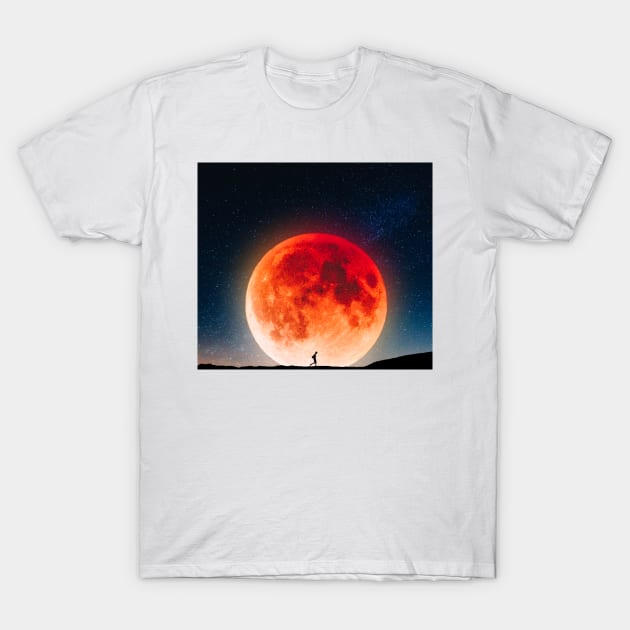 Red Moon T-Shirt by sherifarts